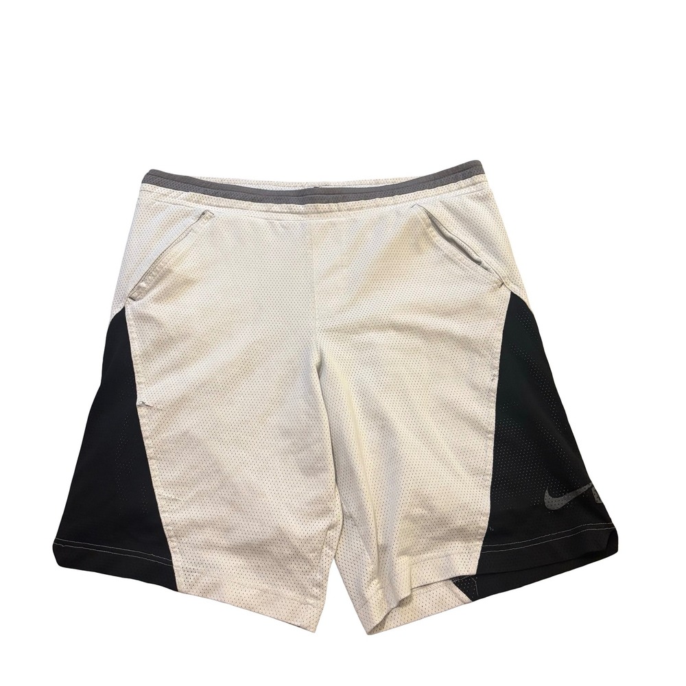 Nike‎ 6.0 Mens White Black Mesh Athletic Skate Shorts Size Medium Drawstring